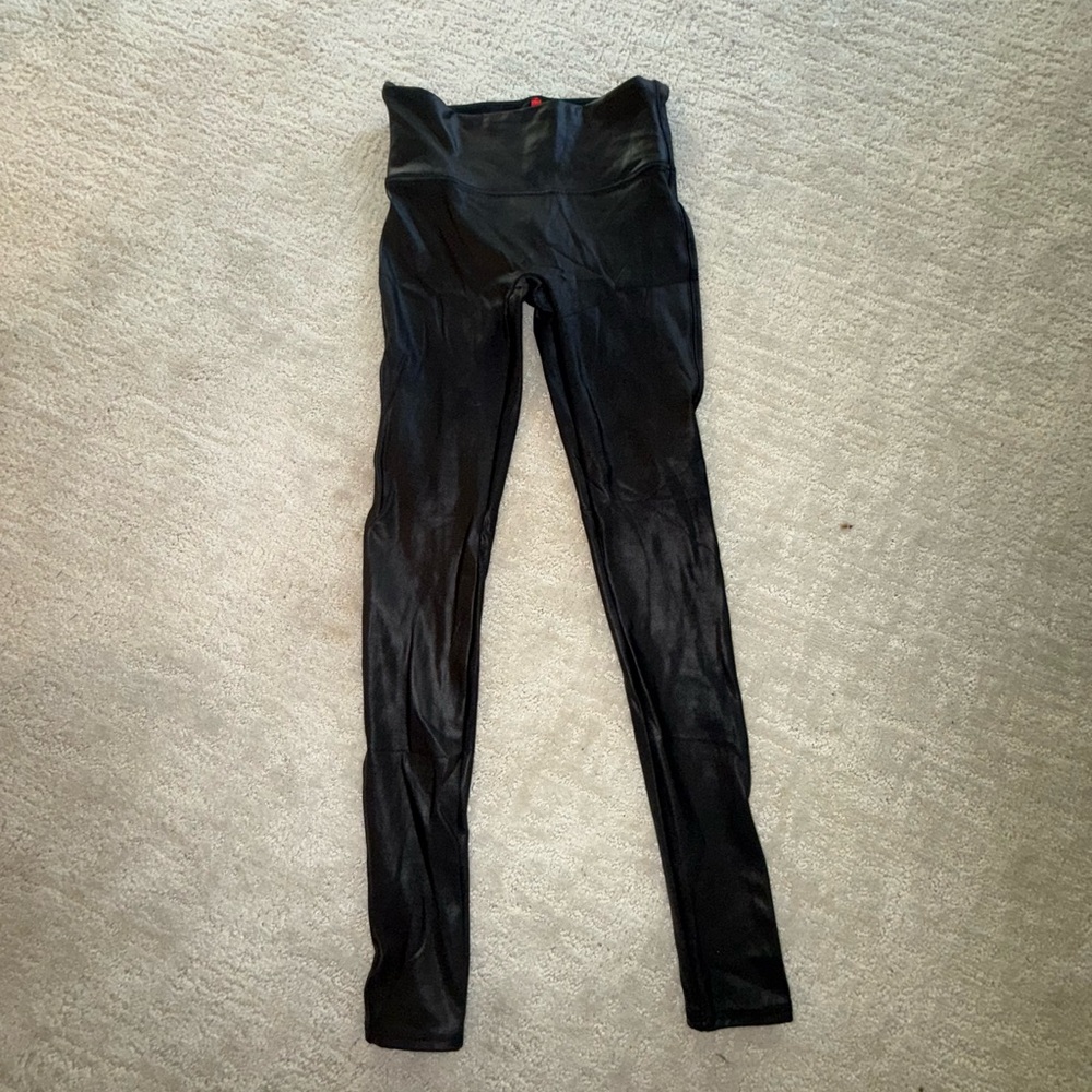 SPANX faux leather Black Leggings